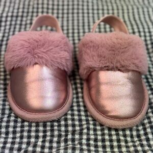 Cat & Jack Metallic Pink Toddler Girl Slippers